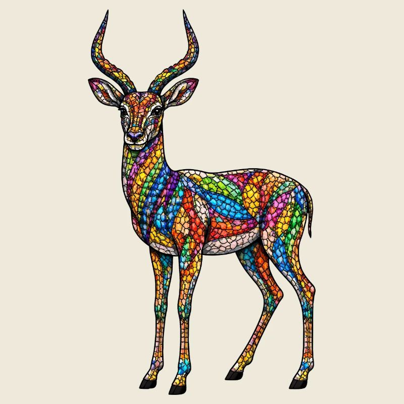 Bunte Antilope im Mosaik Stil