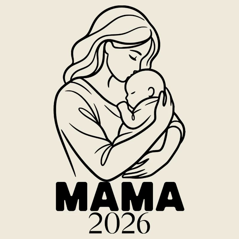 Mama 2026 - Minimalist Line Art Mutter
