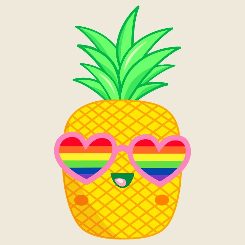 LGBTQ Ananas Herzbrille Regenbogenfahne
