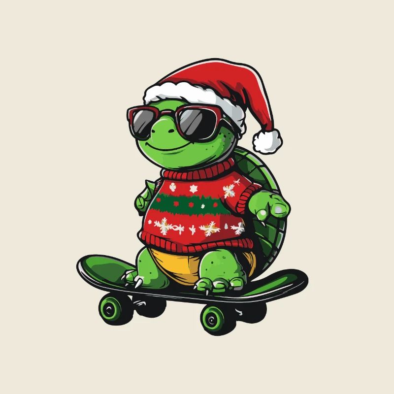Tortue Noël Drôle