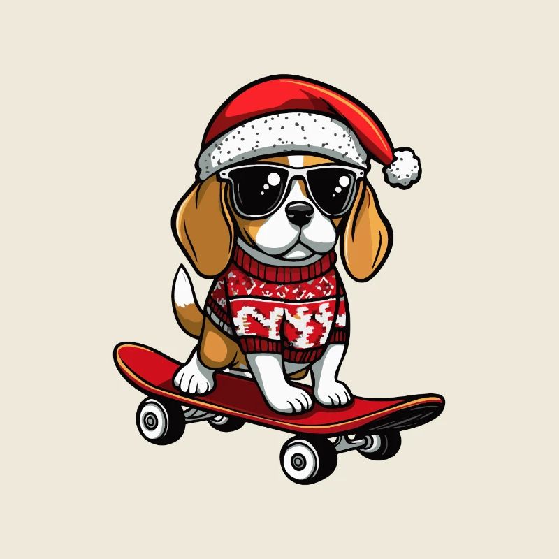 Beagle chien Noël drôle