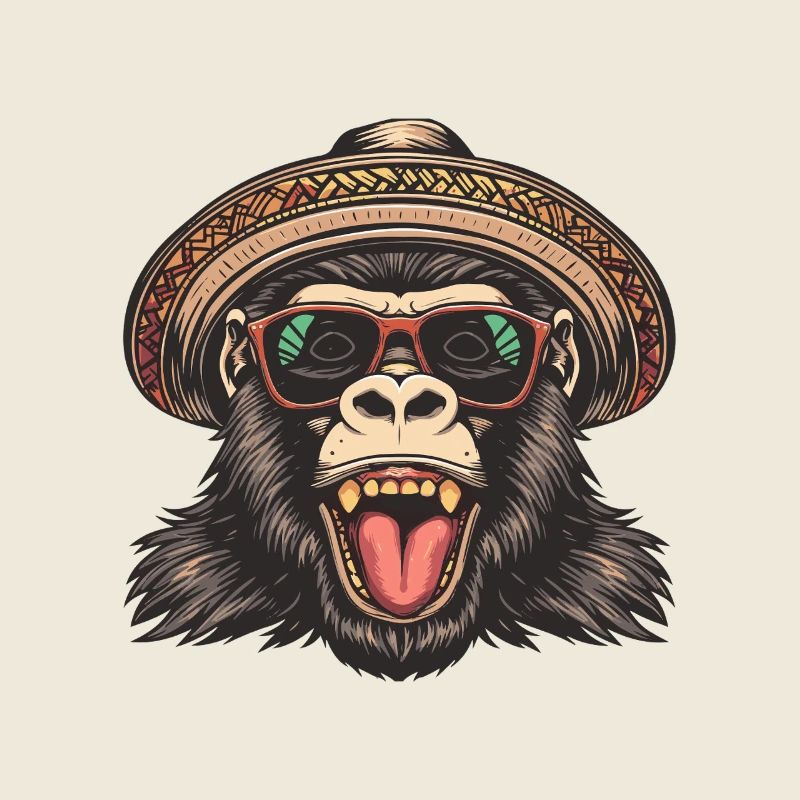 Gorilla Comic Funny Sombrero