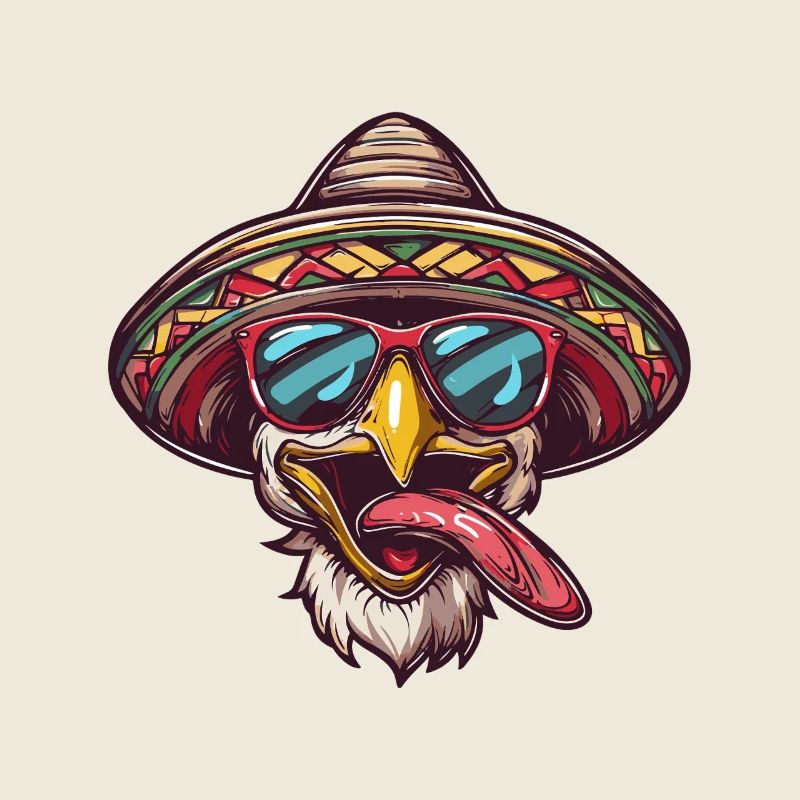 Huhn Comic Lustig Sombrero