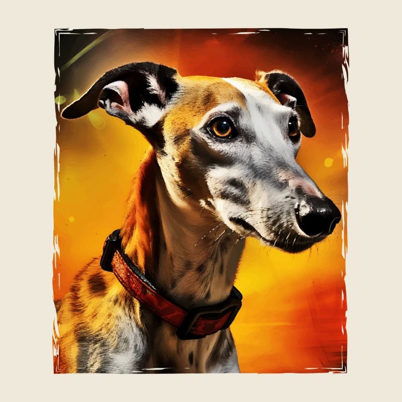 Portrait de chien lévrier