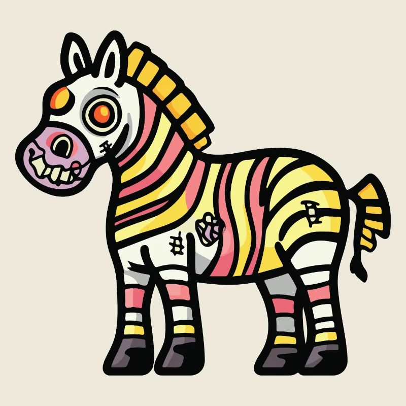 Zebra Halloween Comic Zombie