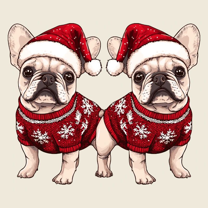 Equipe de Noël du Chien Buldog Français