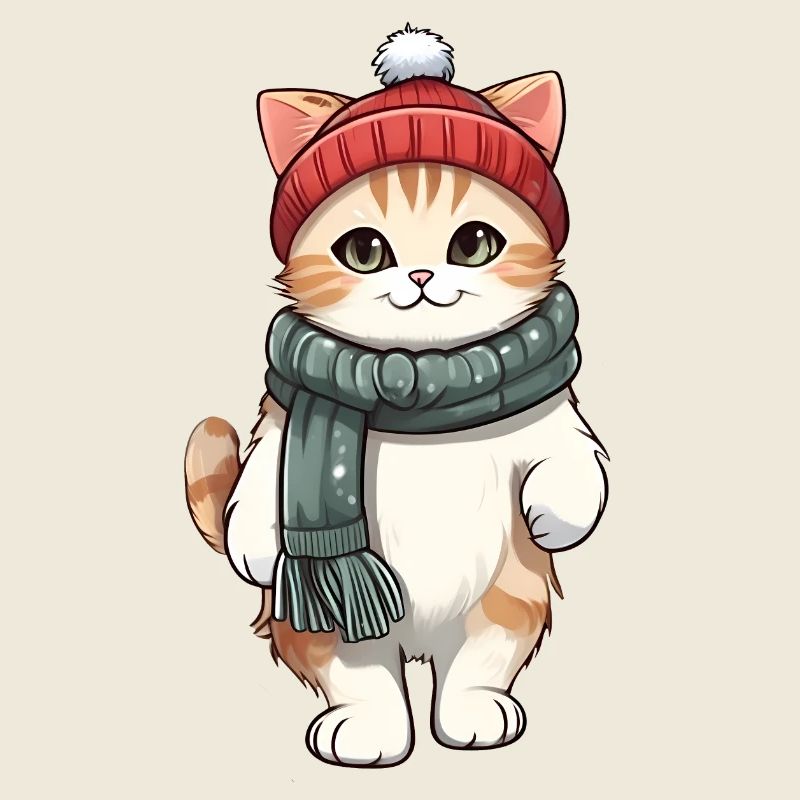 Chat mignon dans un look d’hiver festif !