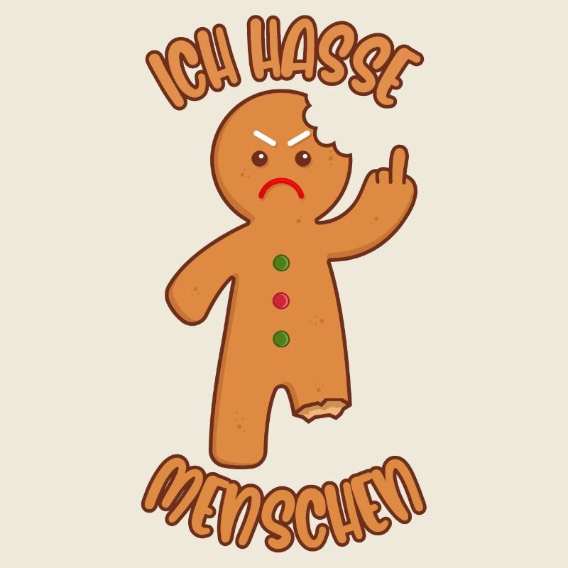 Lebkuchenmann Mittelfinger Ich hasse Menschen