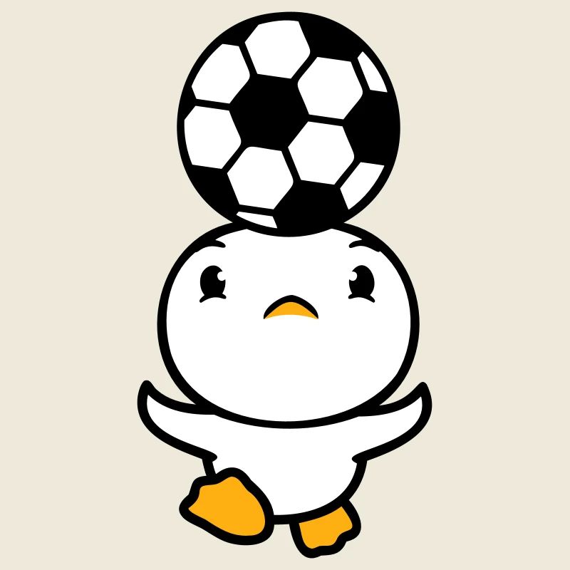 Duck Playing Soccer Header Ball Balancing Head