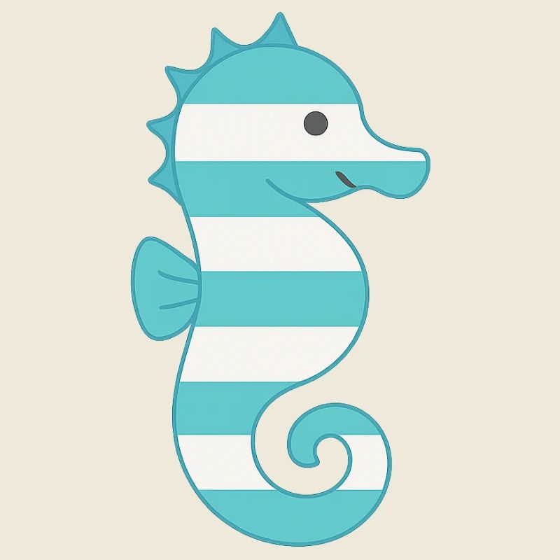 Seepferdchen türkis gestreift