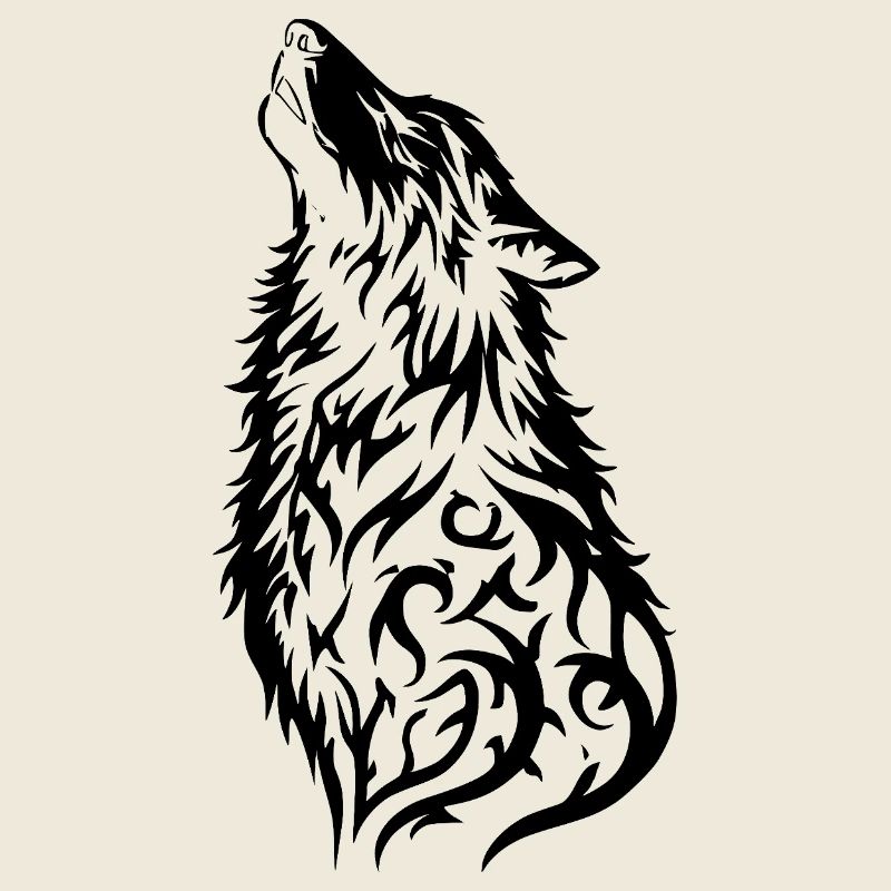 Nordic Wolf Tribal Tattoo
