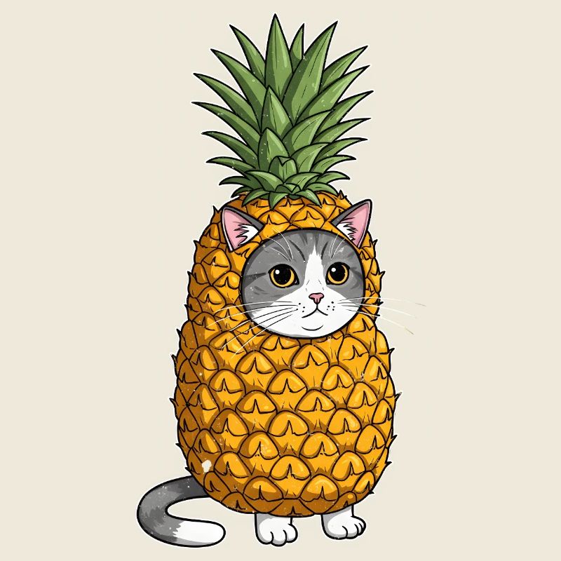 Ananas Katze Kostüm Illustration