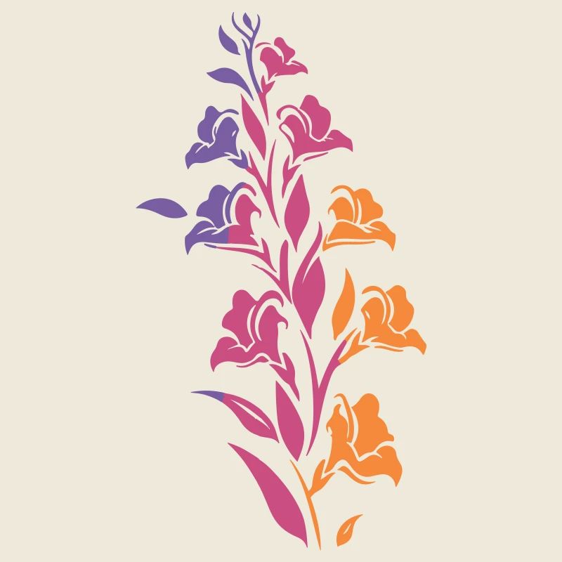 Branche florale colorée