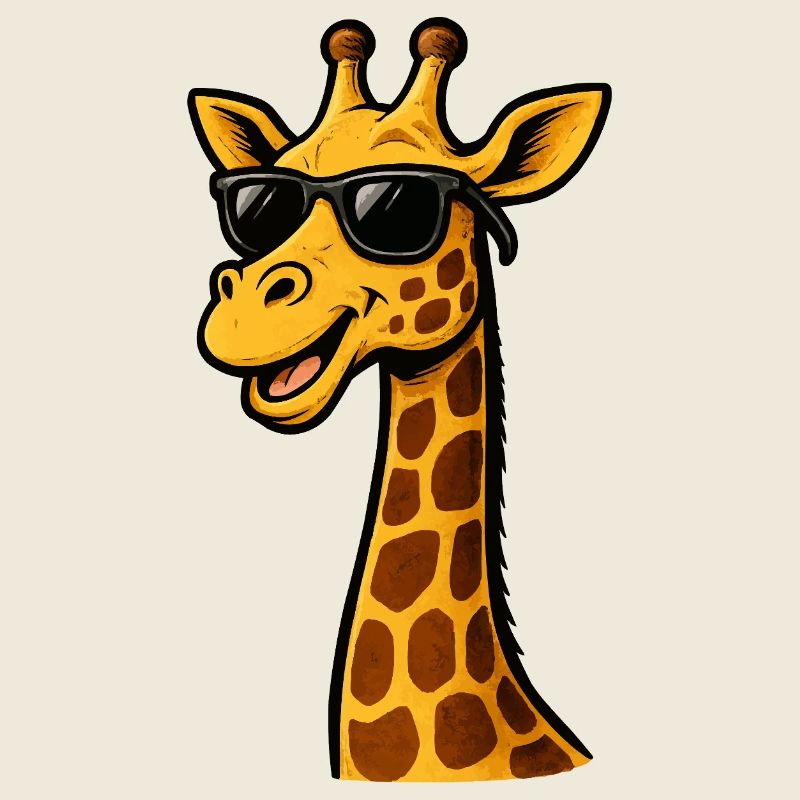 Girafe avec lunettes de soleil