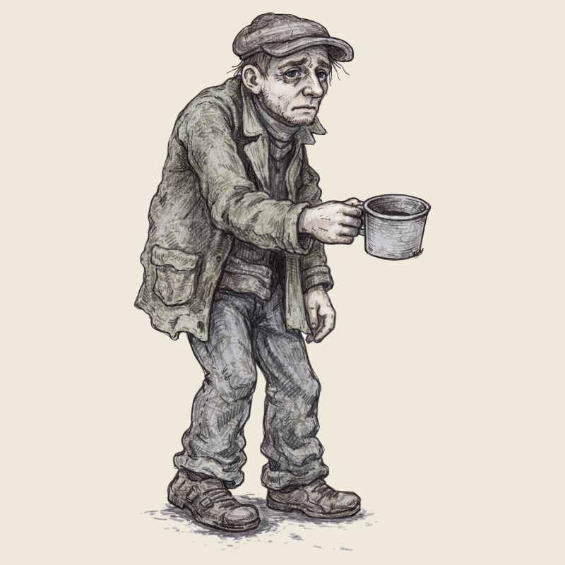 Sad Beggar | Street Walker Mug