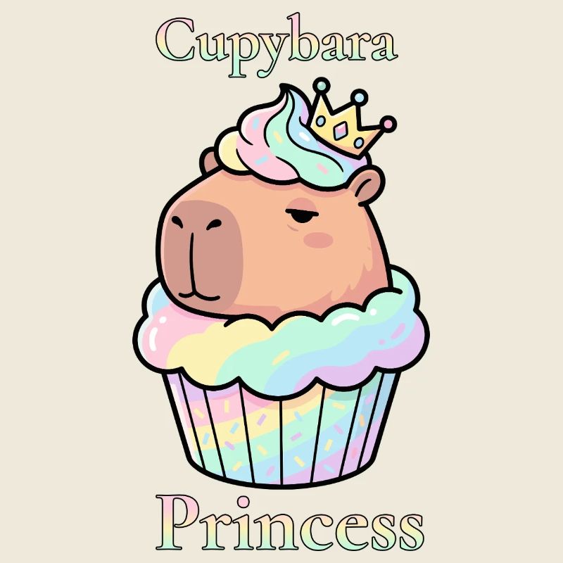 Cupcake Princesse Capybara avec couronne