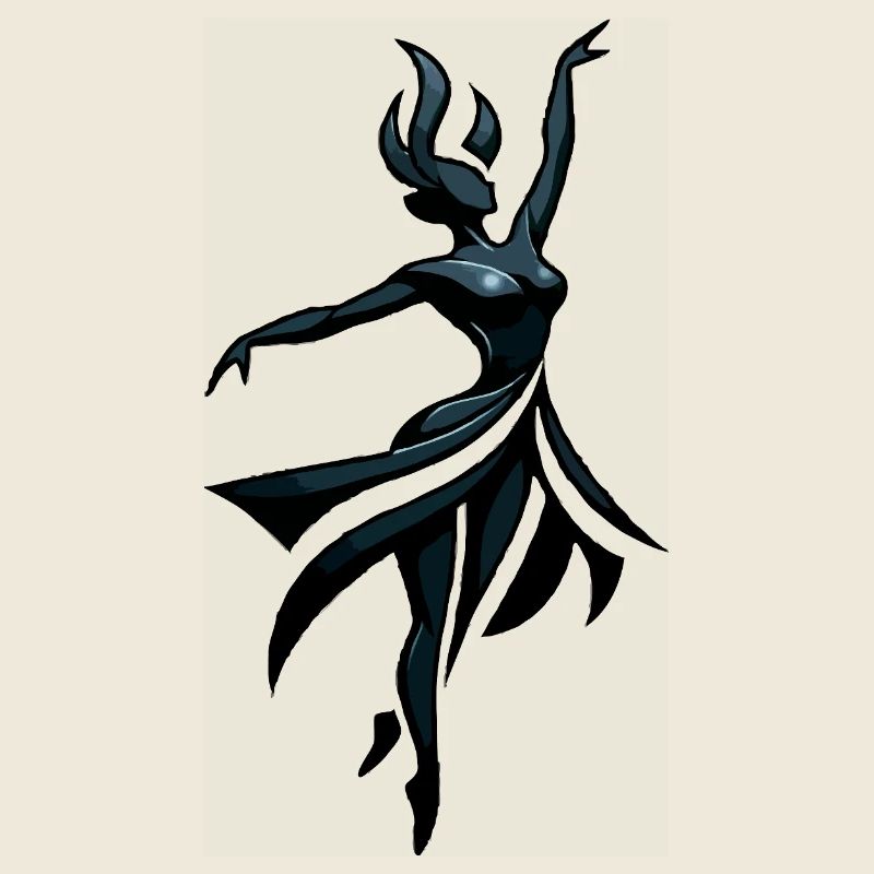 Shadow dancer in neon blue