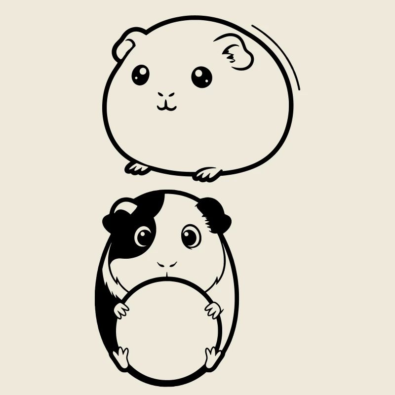 Deux têtes de cochon d’Inde