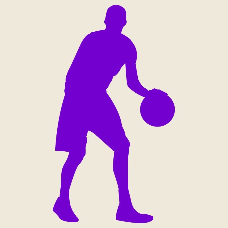 Silhouette de basket violette néon