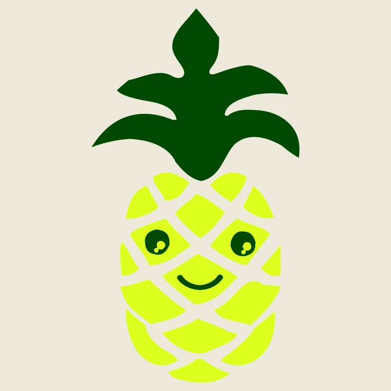 Kawaii Pineapple Neon Yellow Pattern
