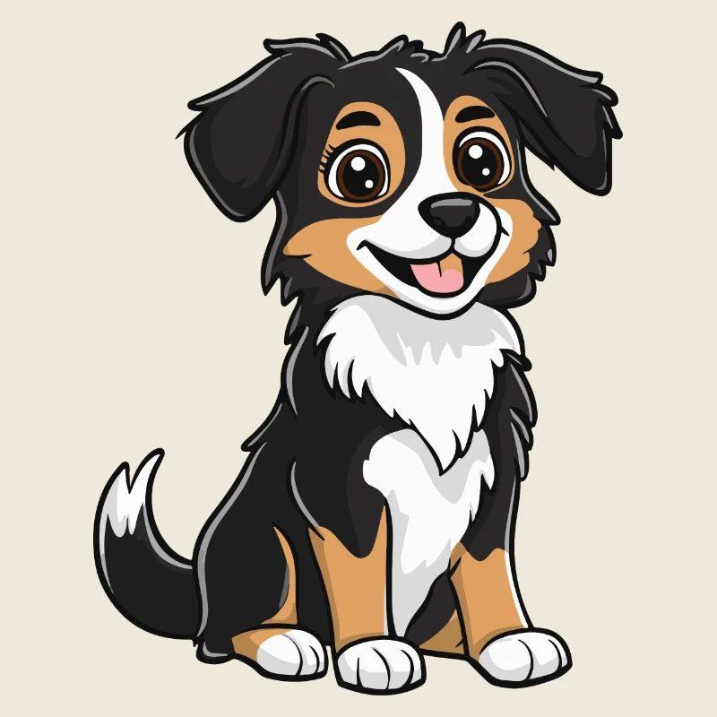 Australian Shepherd Hund Comic Baby