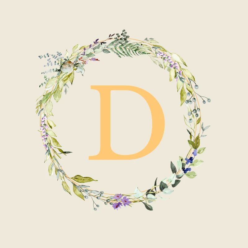 D Monogram Eucalyptus Wreath