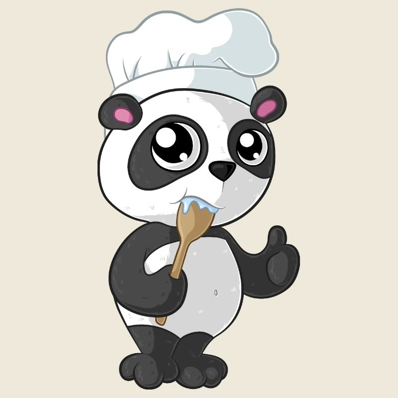Panda de dessin animé de cuisine