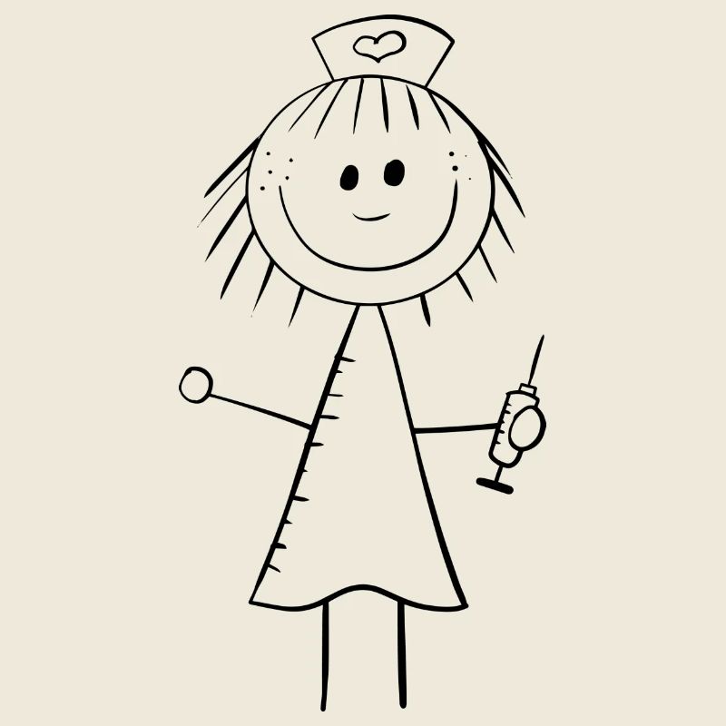 Figure de bâton infirmière drôle
