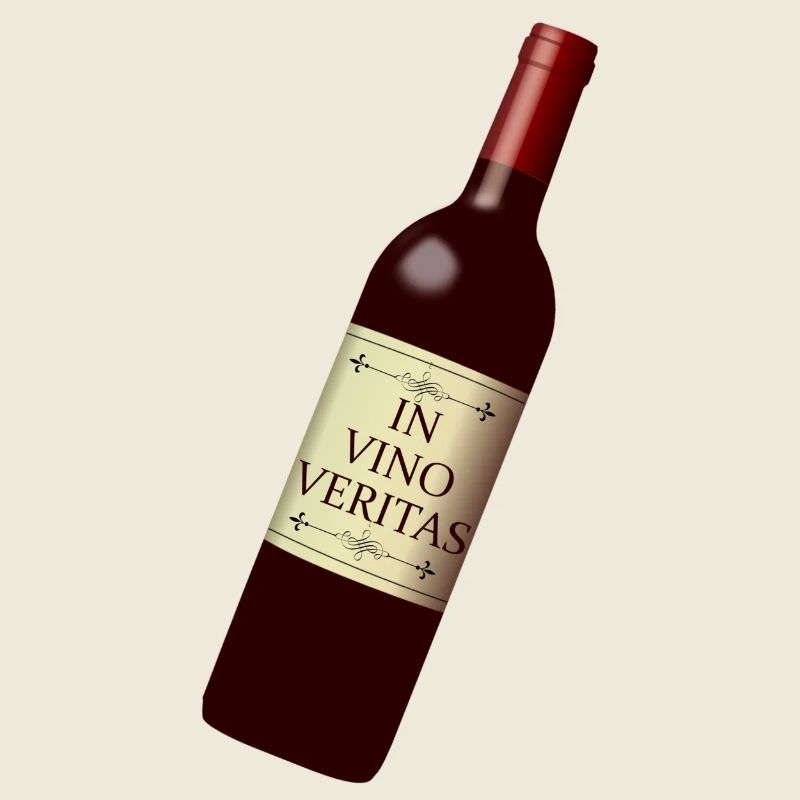 weinflasche in vino veritas