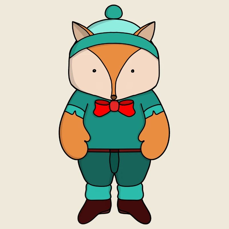Cute green fox