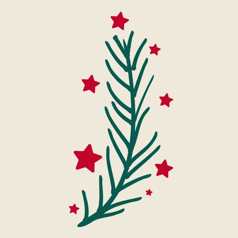 Feuille de houx de Noël avec des étoiles