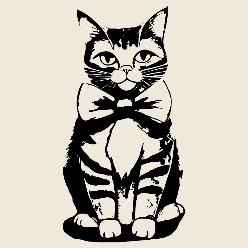 Chat avec noeud papillon autour du cou