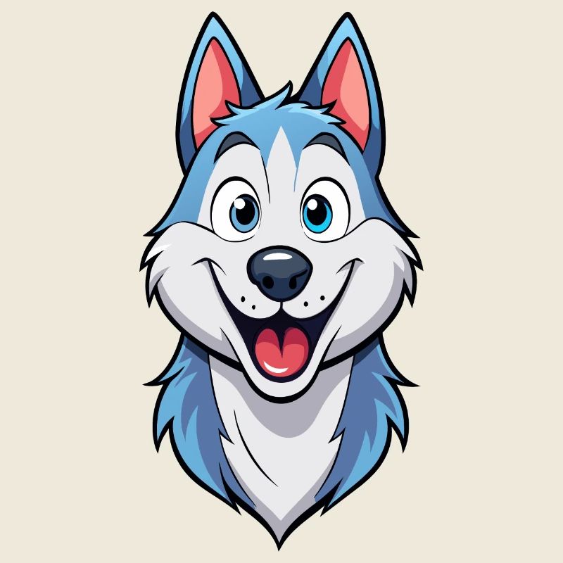Mischievous Grinning Husky Artwork
