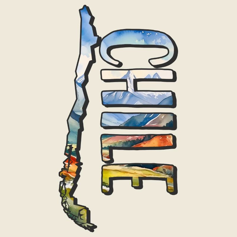 Watercolor Map Chile