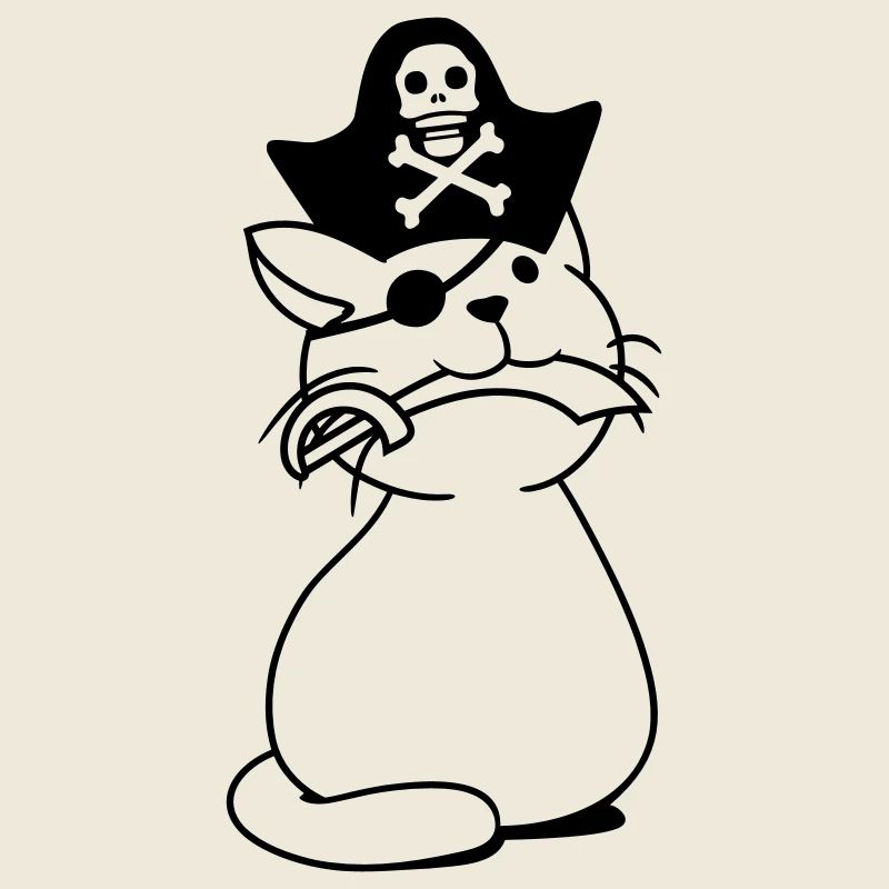 Mignon Pirate Cat Buccaneer Oeil Patch Chapeau Sabre