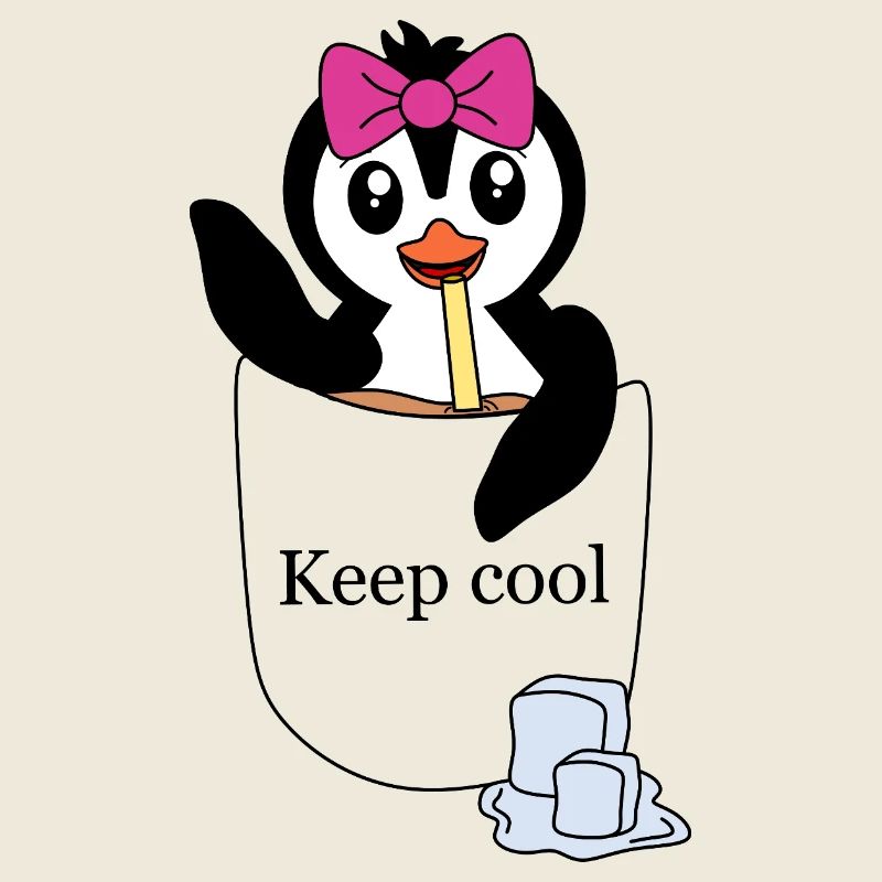 Pinguin in Brusttasche – Keep cool