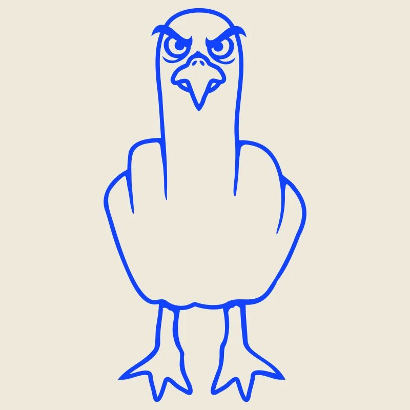 Möwe Mittelfinger Beleidigung Stinkefinger frech