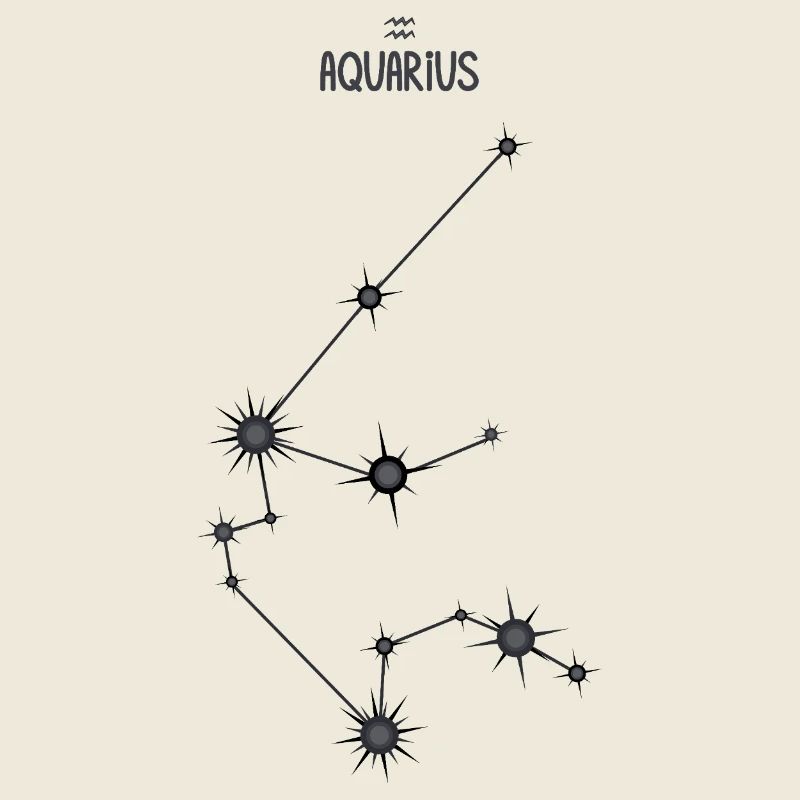 Wassermann Sternzeichen Sternbild Schwarz & Grau