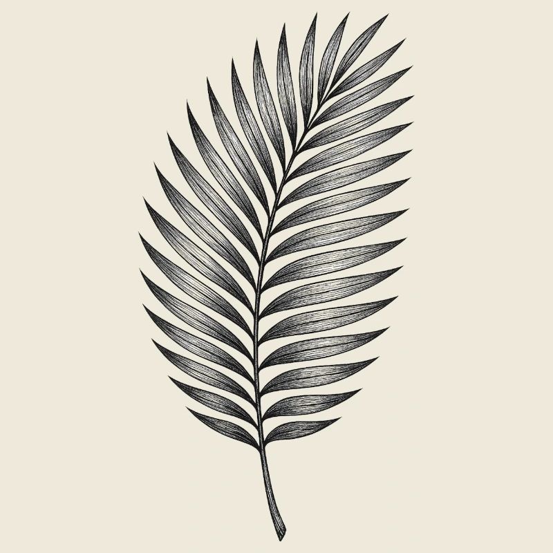 Black palm leaf pattern