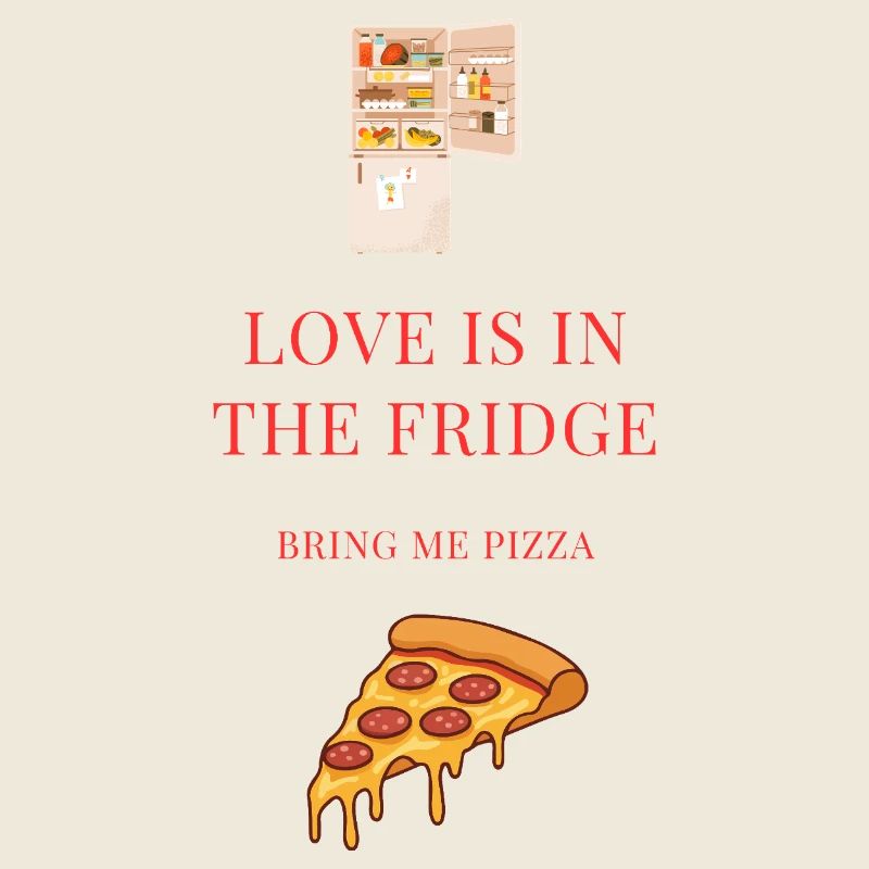 Pizza Love Fridge Motif Valentine's Day
