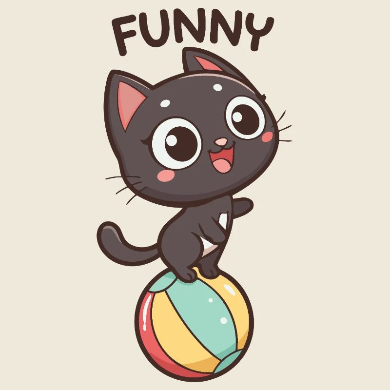 Kitten player on colored ball