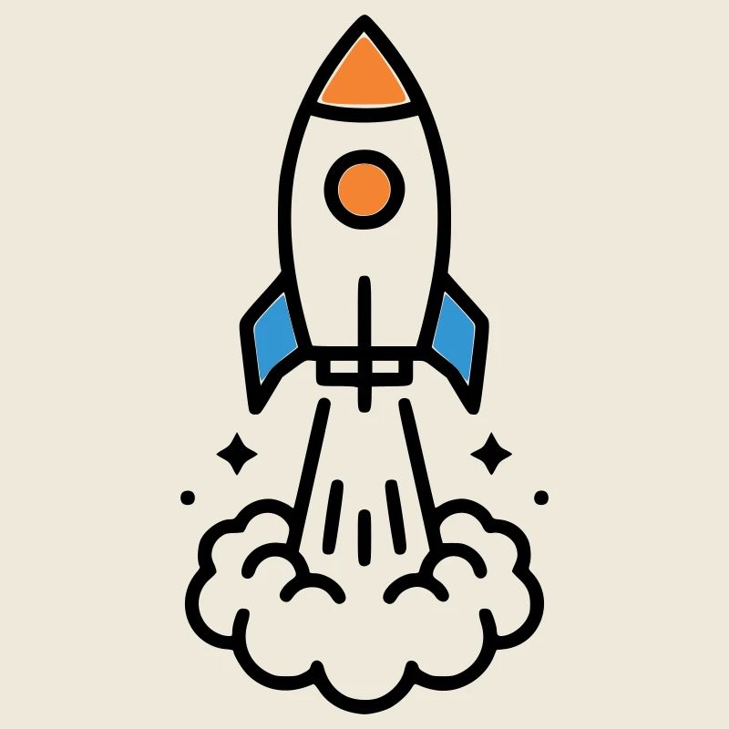 Rocket Launch Space Comic