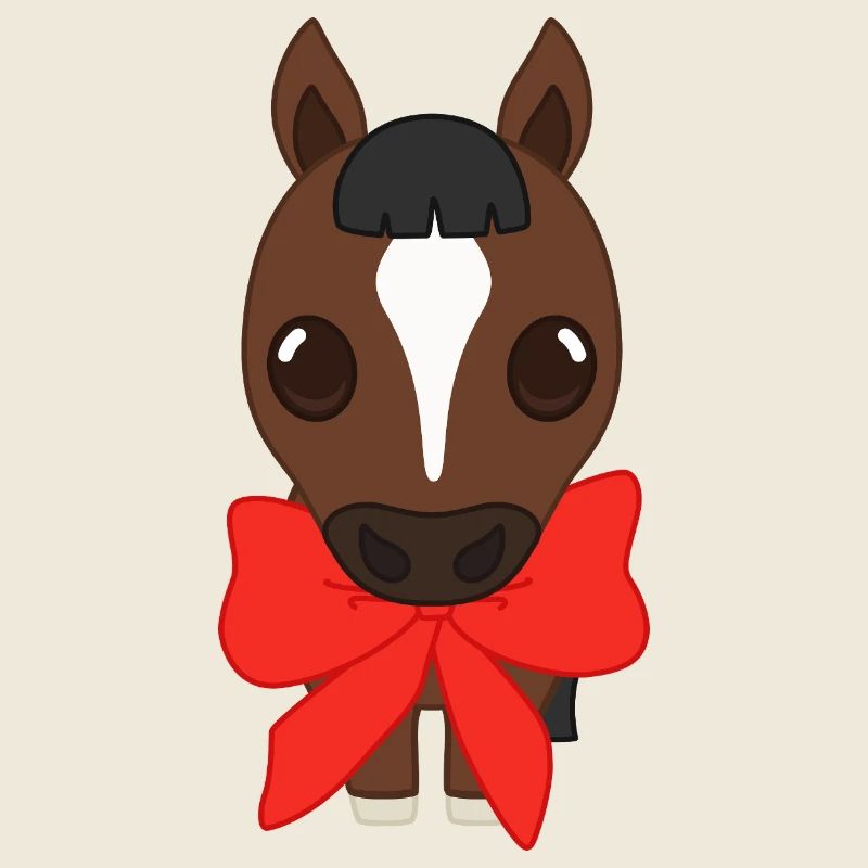 Bangs with red ribbon