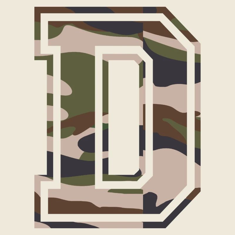 D, Monogramme, Camouflage Vert-Brun