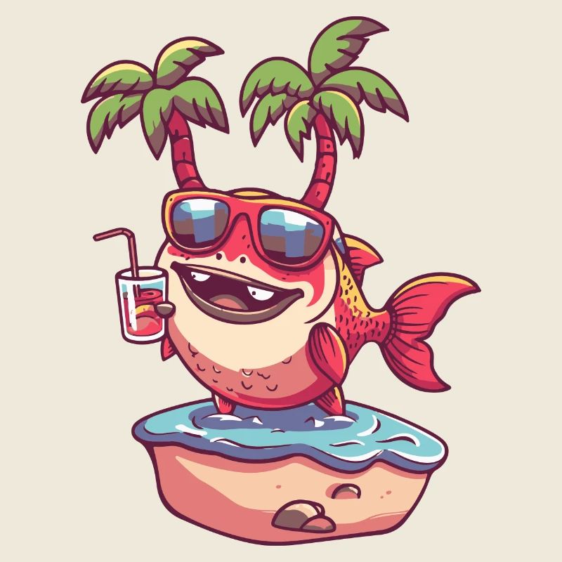 Piranha Fish Summer Beach Holiday