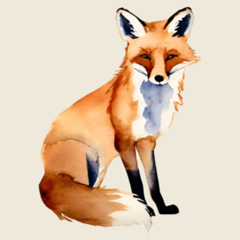 Fox with a plain background