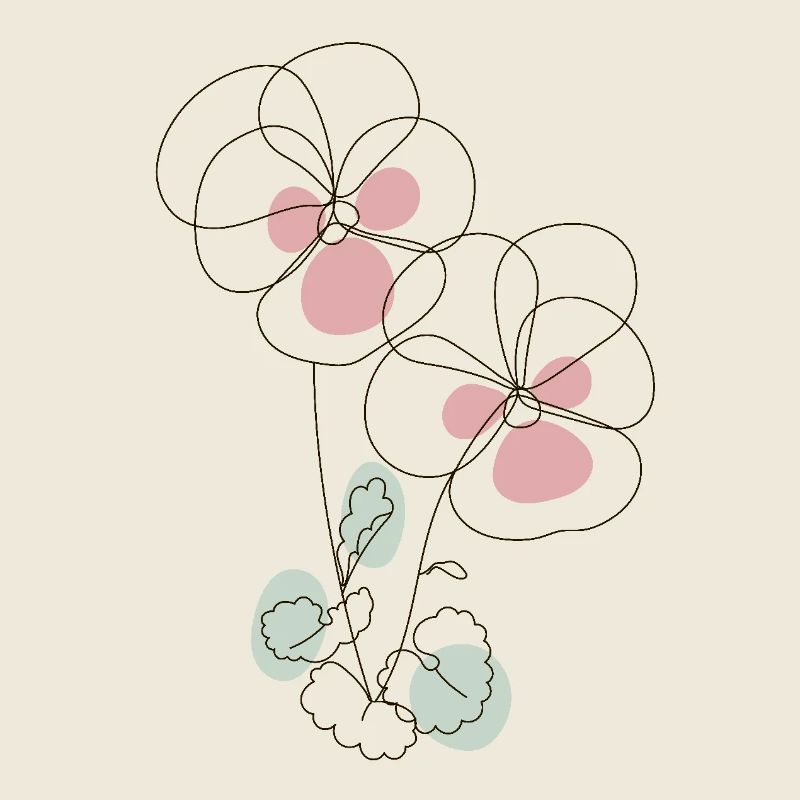 simple illustration floral line