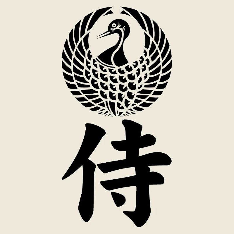 Samurai-Emblem des Mori-Clans (schwarz)