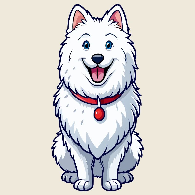 Glücklich grinsender Samojede