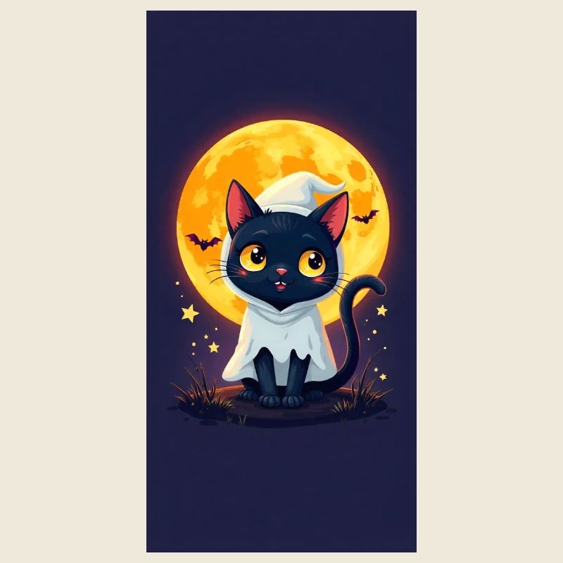 Moonlight Cat in Ghost Cloak